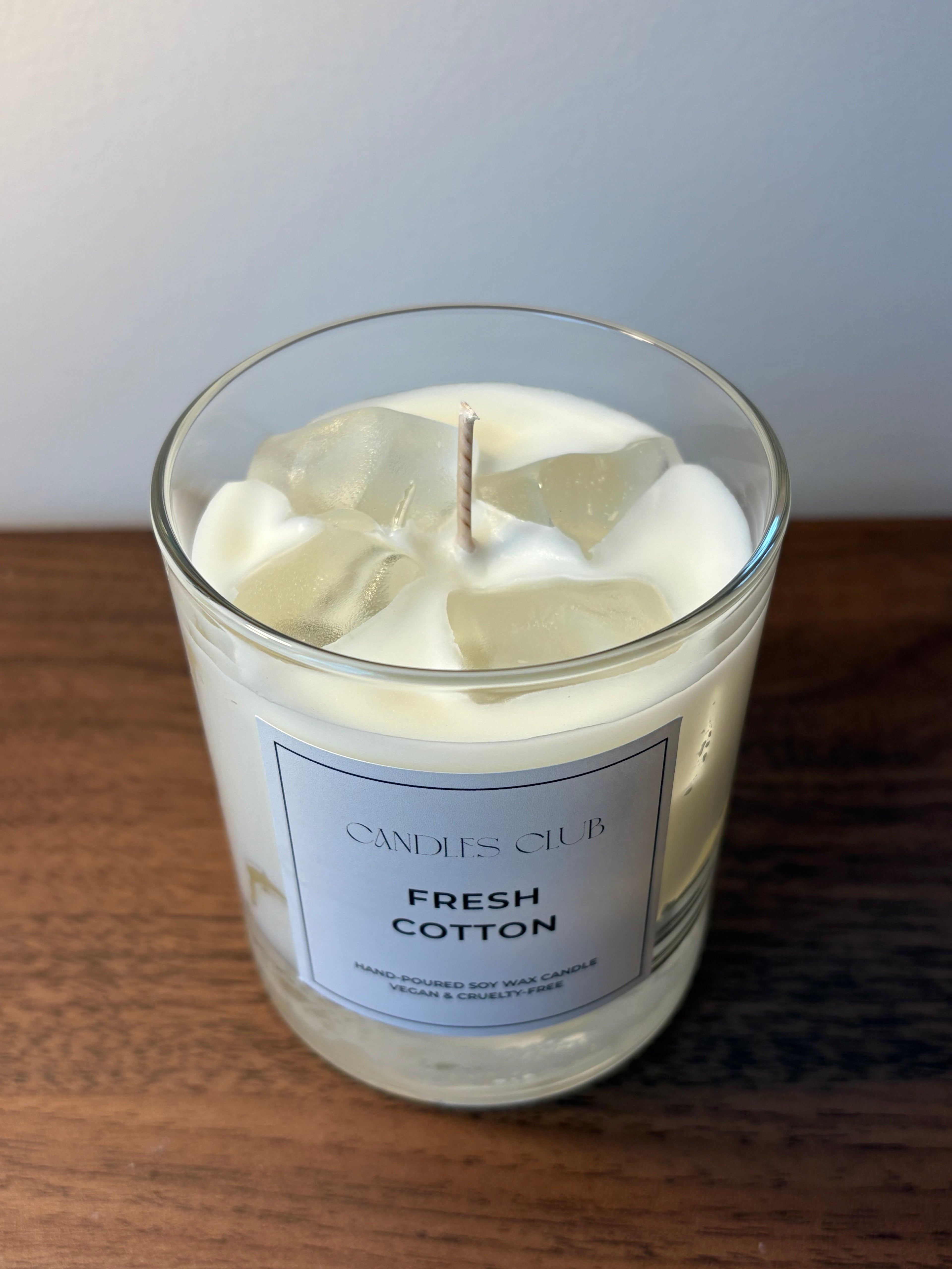 FRESH COTTON - Bougie en cire de soja & cire gelée
