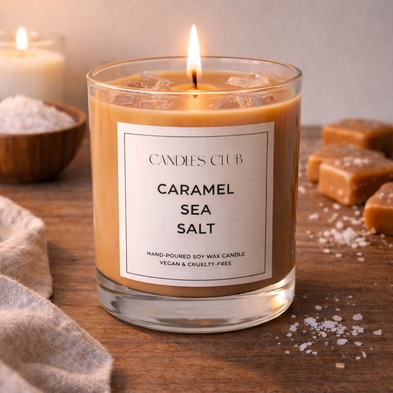 CARAMEL SEA SALT - Bougie en cire de soja & cire gelée