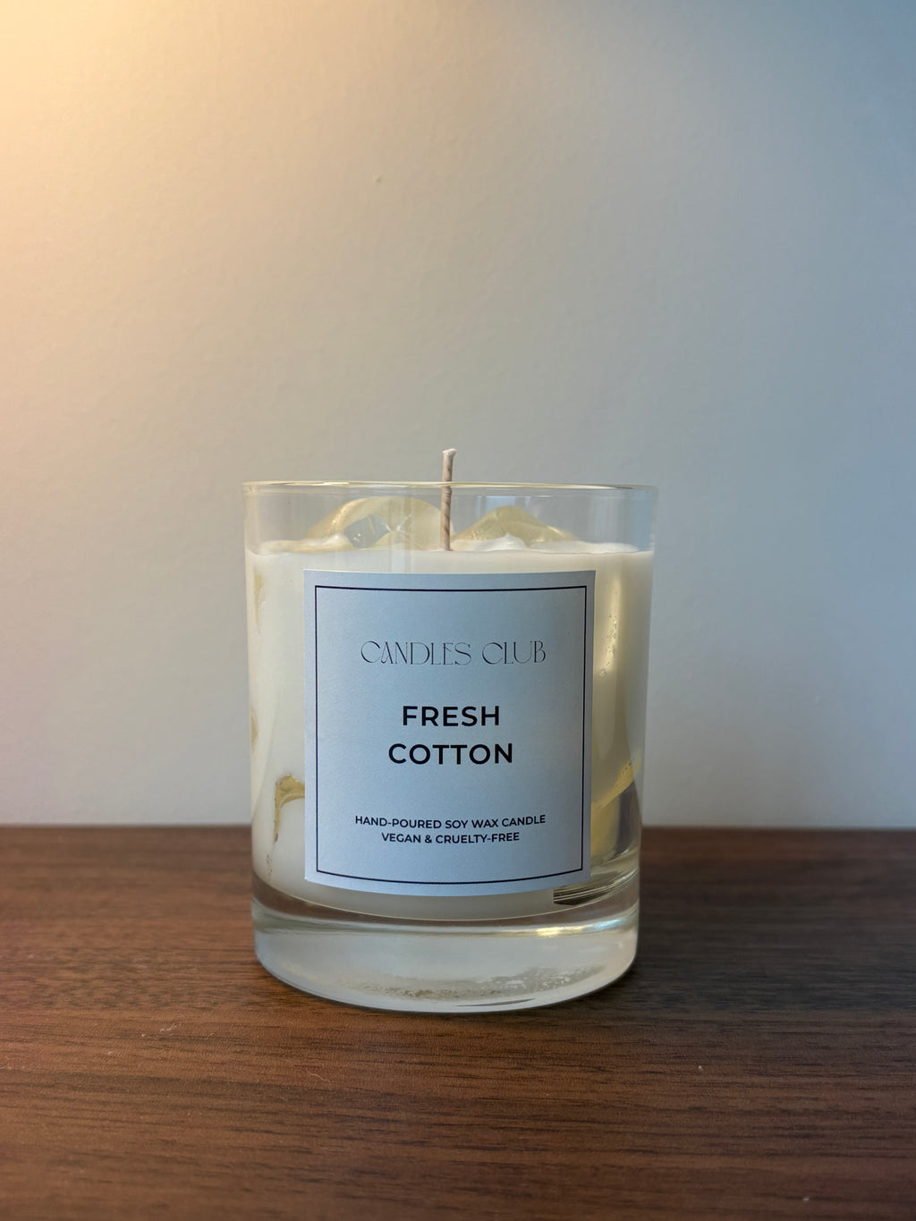 FRESH COTTON - Bougie en cire de soja & cire gelée