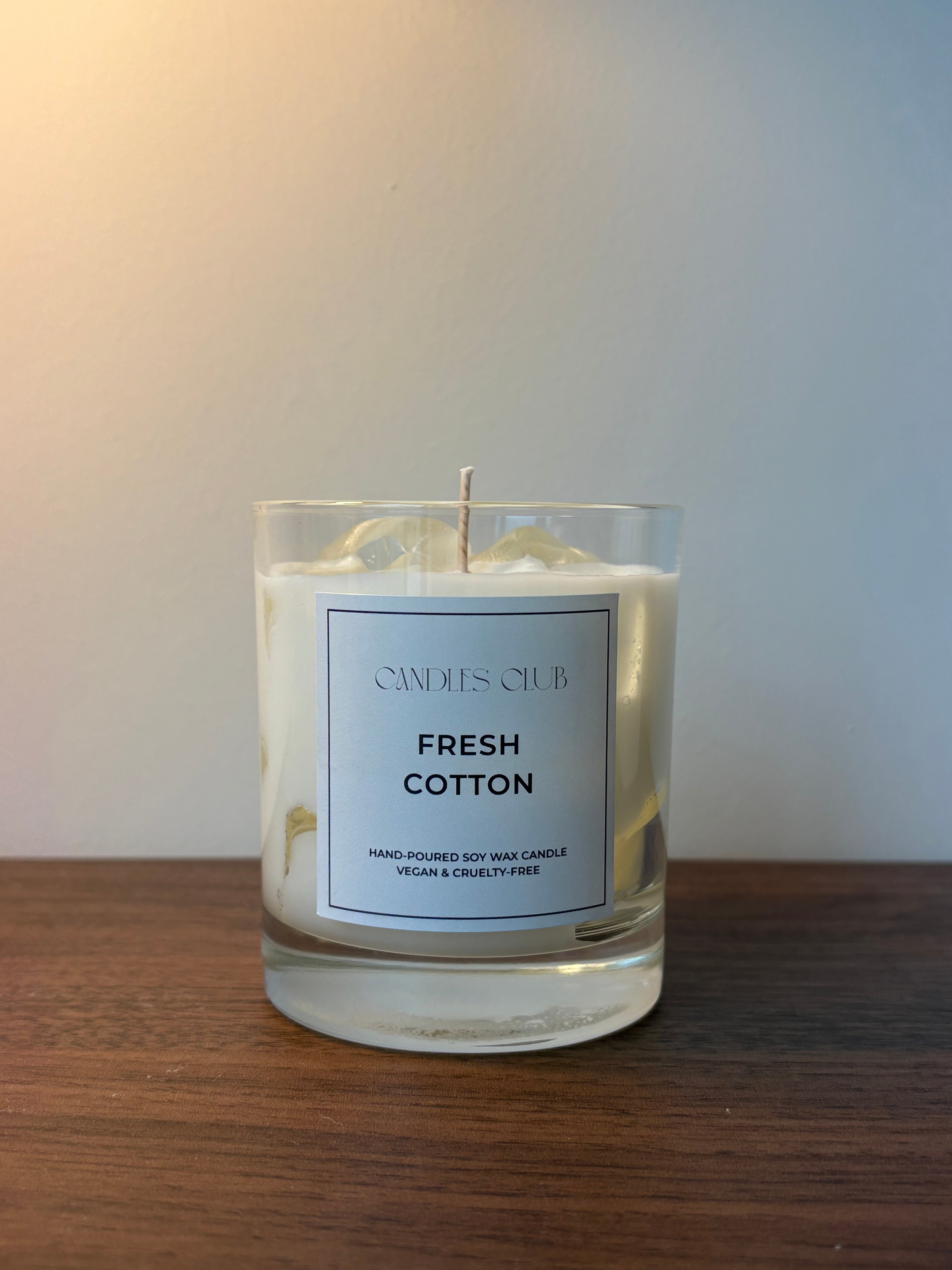 FRESH COTTON - Bougie en cire de soja & cire gelée