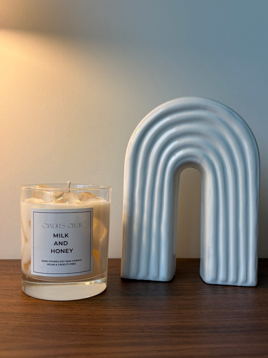 MILK & HONEY - Bougie en cire de soja & cire gelée