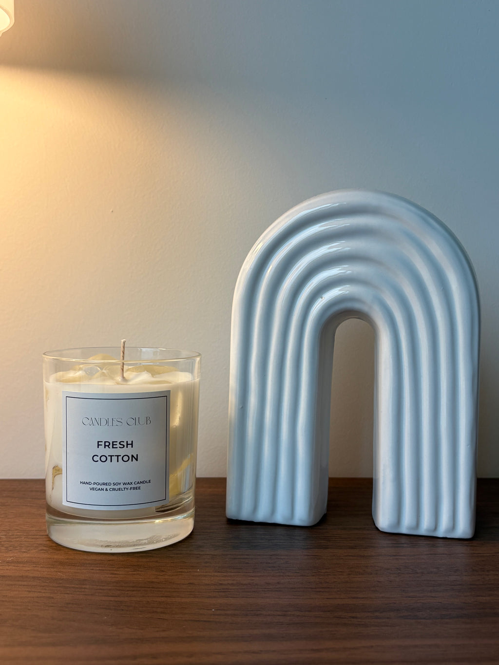 FRESH COTTON - Bougie en cire de soja & cire gelée