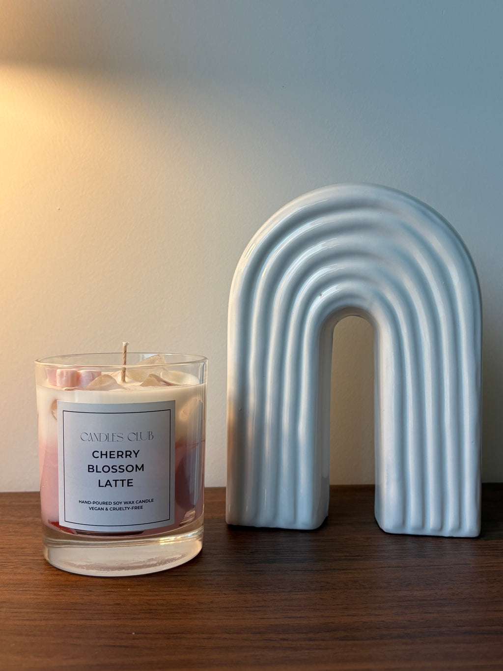 CHERRY BLOSSOM LATTE – Bougie en cire de soja & cire gelée