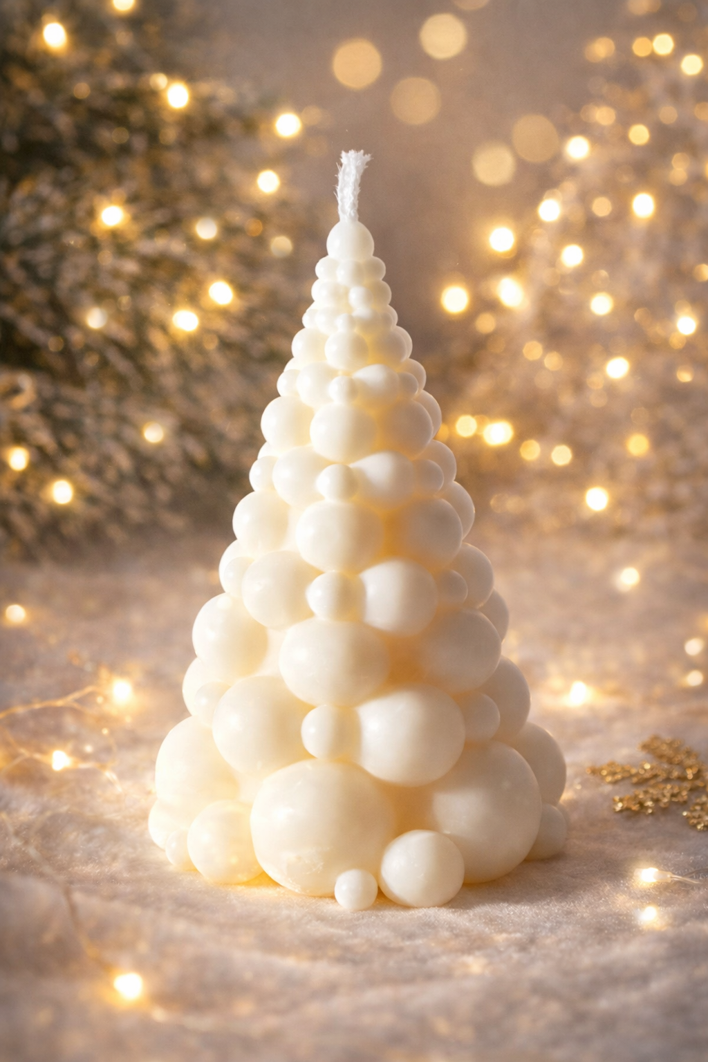 Bougie sapin de Noël à boules