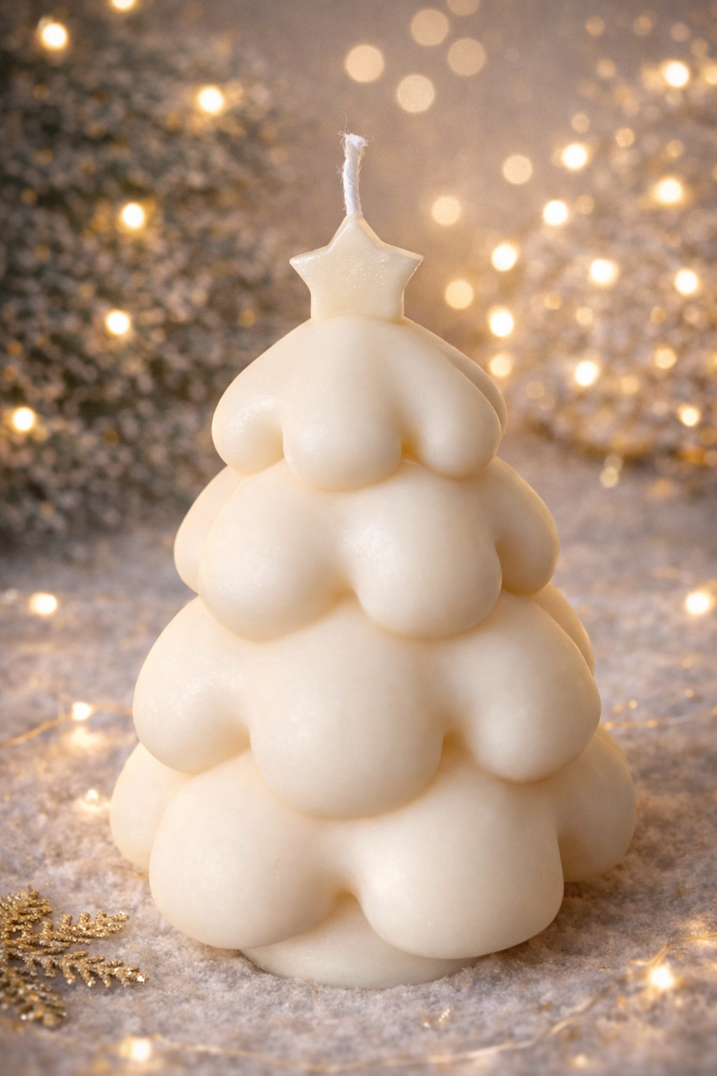 Bougie sapin de Noël avec étoile
