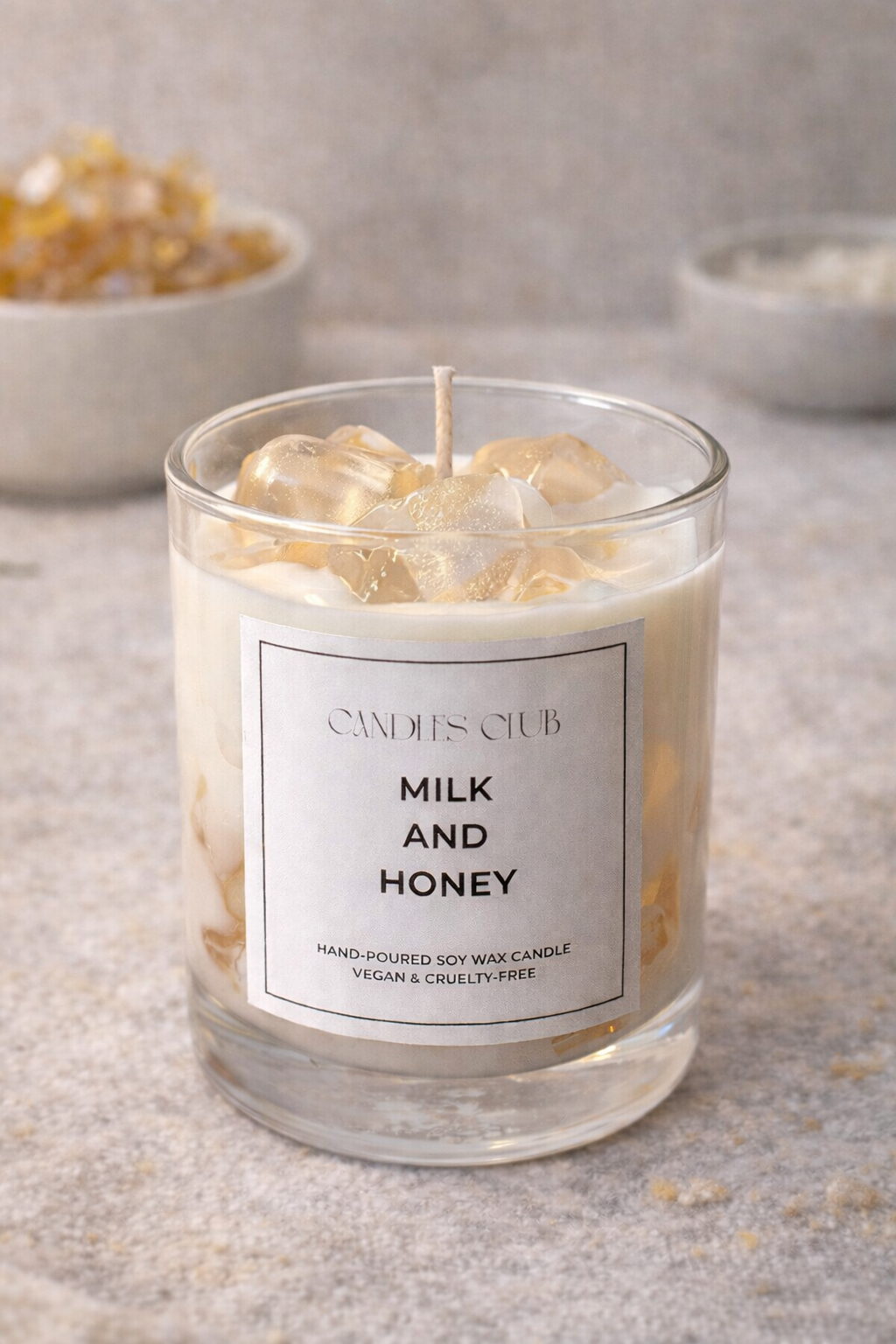 MILK & HONEY - Bougie en cire de soja & cire gelée
