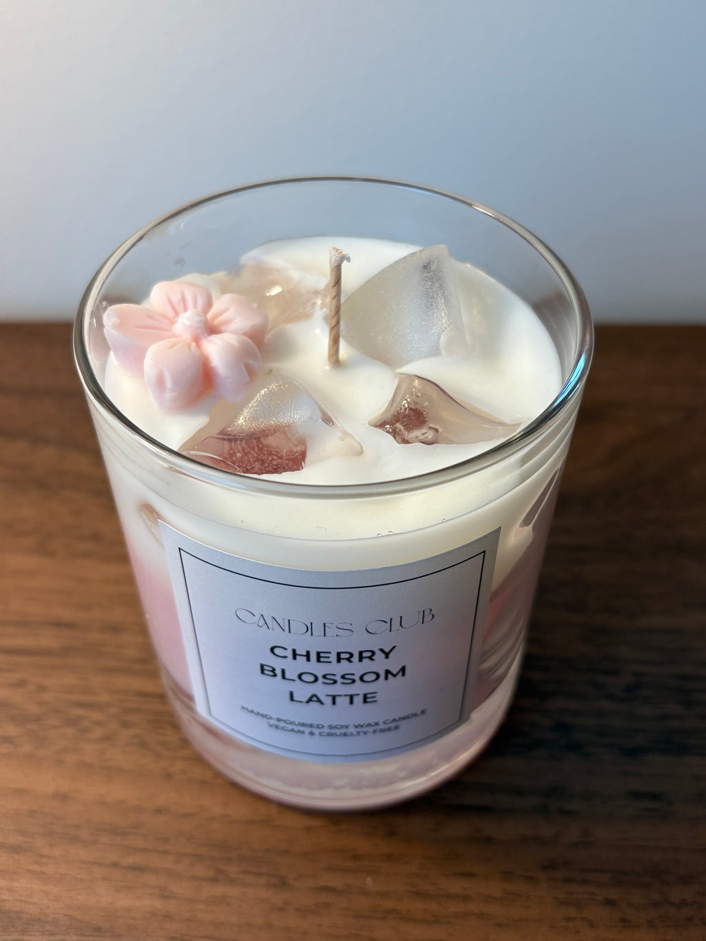 CHERRY BLOSSOM LATTE – Bougie en cire de soja & cire gelée