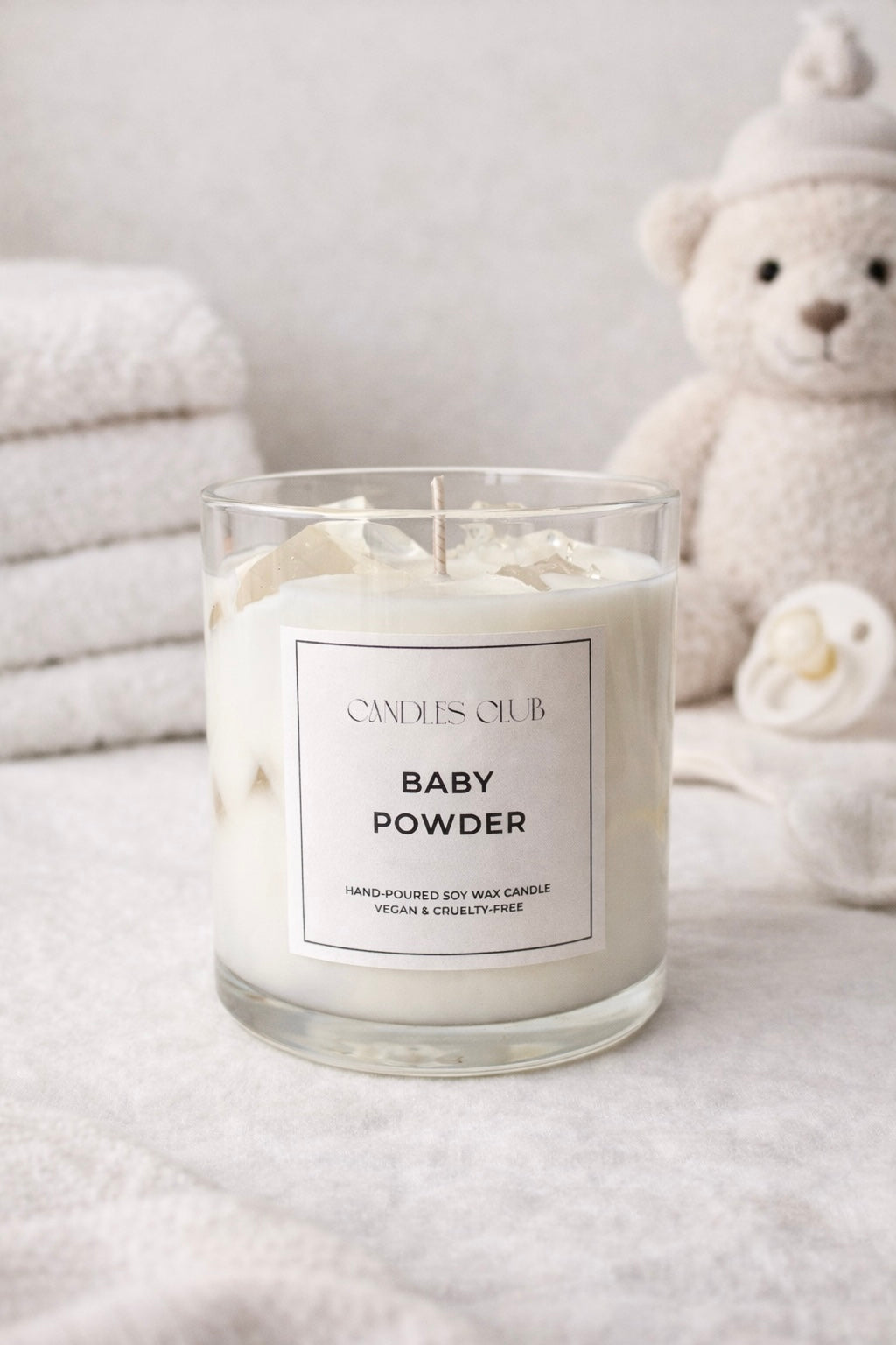 BABY POWDER - Bougie parfumée cire de soja & gel