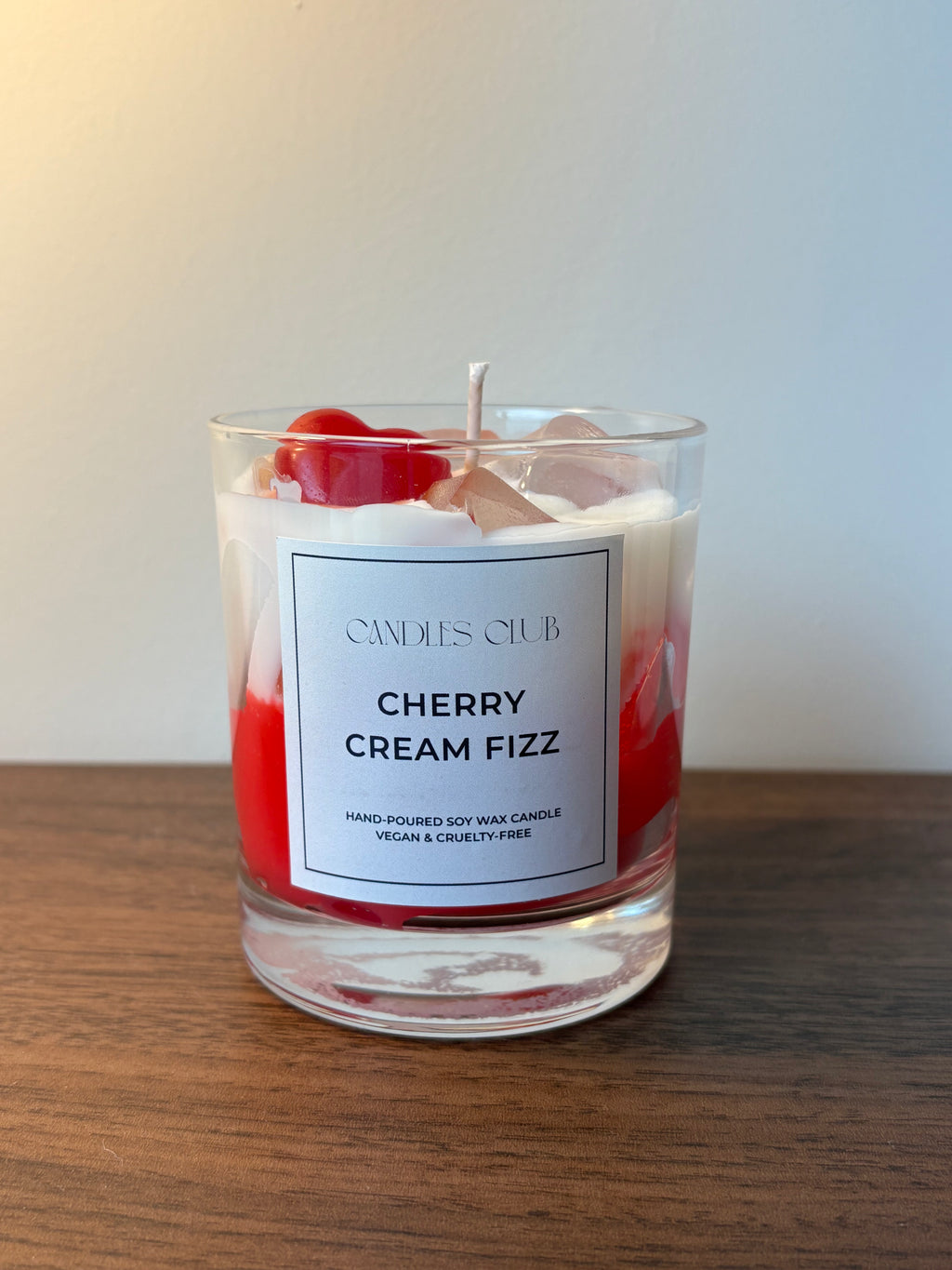 CHERRY CREAM FIZZ - Bougie en cire de soja & cire gelée