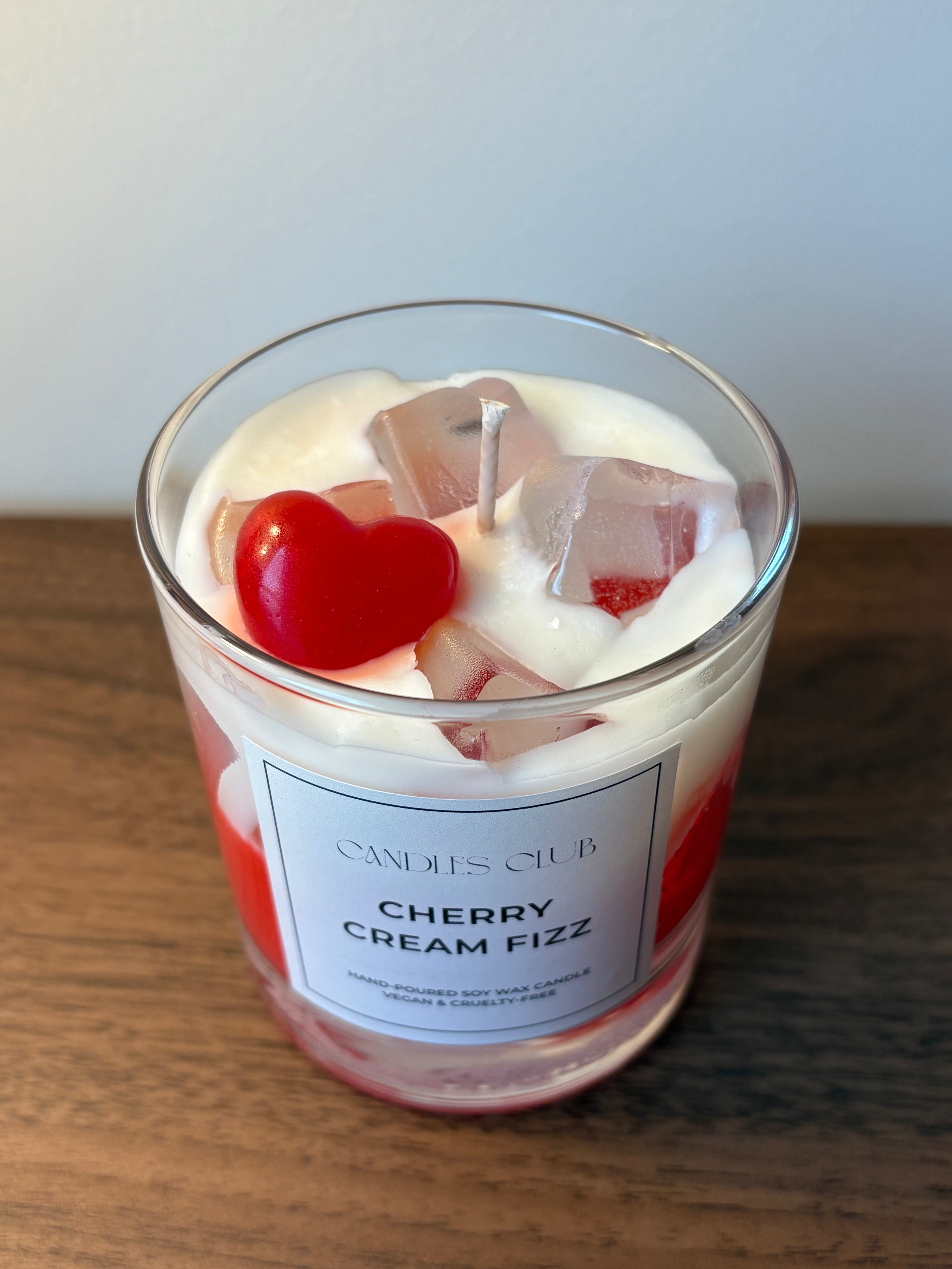 CHERRY CREAM FIZZ - Bougie en cire de soja & cire gelée