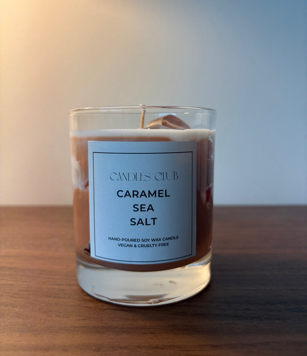 SALTED CARAMEL - Bougie en cire de soja & cire gelée