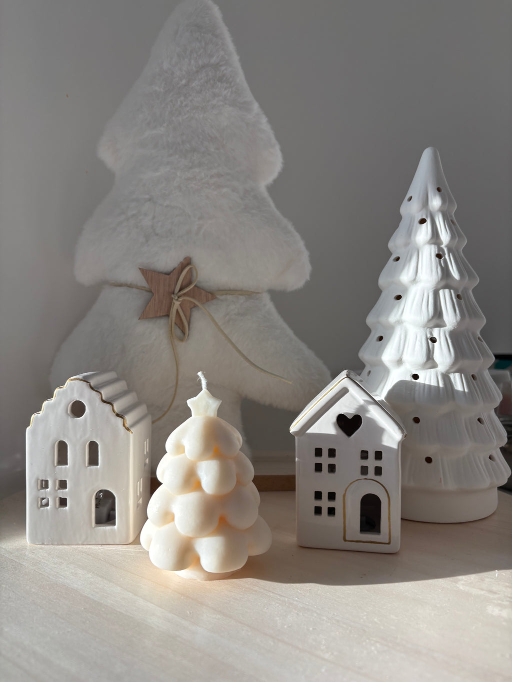 Bougie sapin de Noël avec étoile