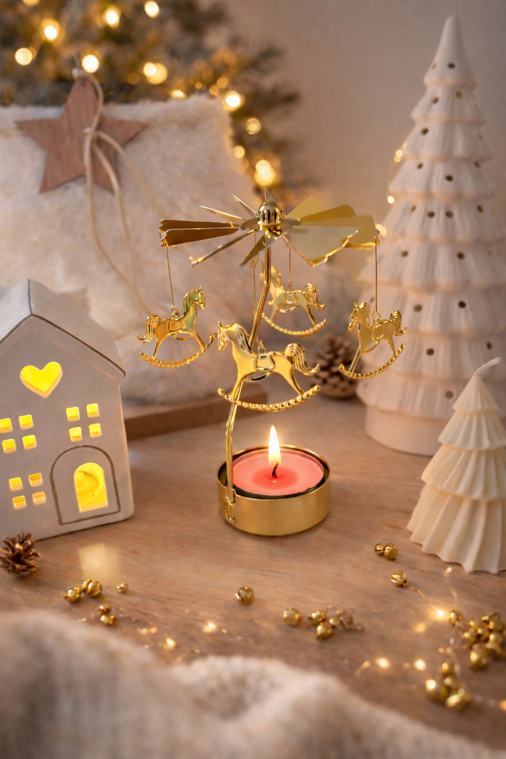 Caroussel De Noel pour bougies chauffe plats