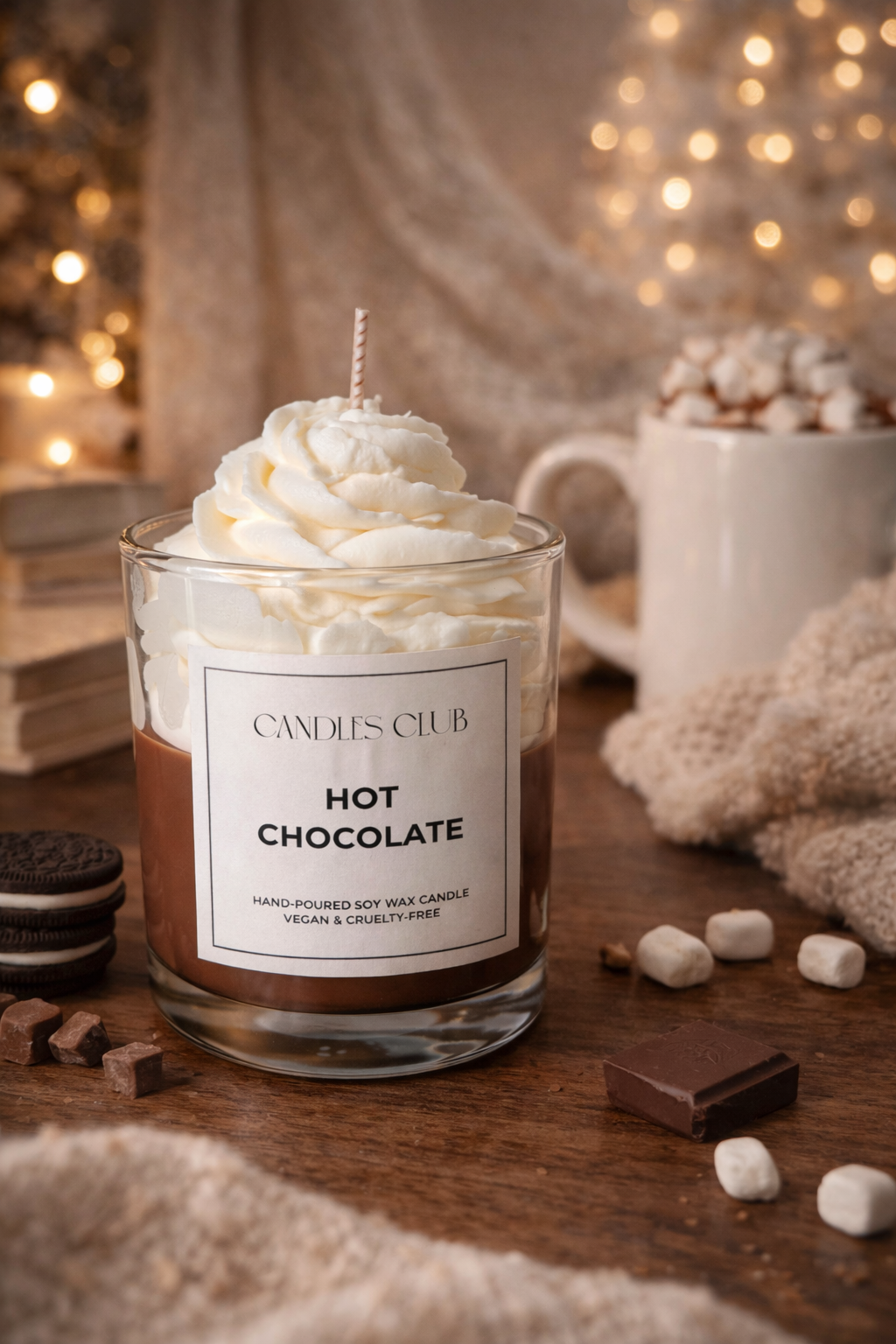 HOT CHOCOLATE - Bougie en cire de soja & cire gelée